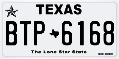 TX license plate BTP6168