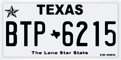 TX license plate BTP6215