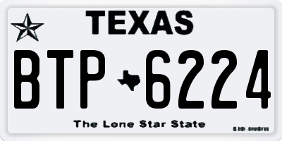 TX license plate BTP6224