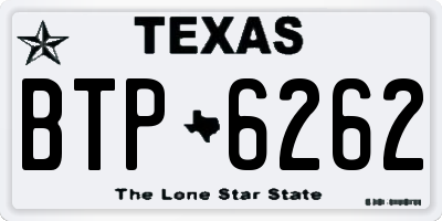 TX license plate BTP6262