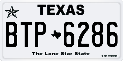 TX license plate BTP6286