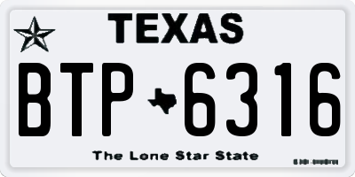 TX license plate BTP6316