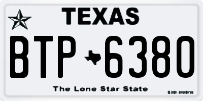 TX license plate BTP6380