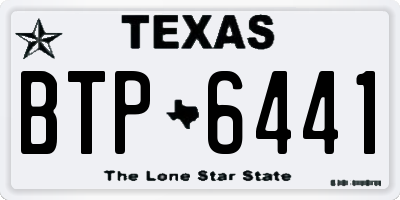 TX license plate BTP6441