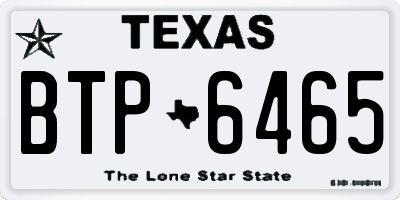 TX license plate BTP6465