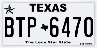 TX license plate BTP6470