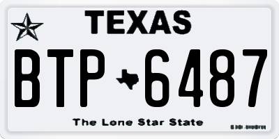 TX license plate BTP6487