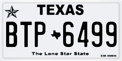 TX license plate BTP6499