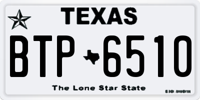 TX license plate BTP6510