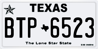TX license plate BTP6523