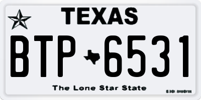 TX license plate BTP6531
