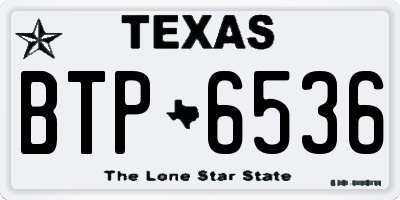 TX license plate BTP6536