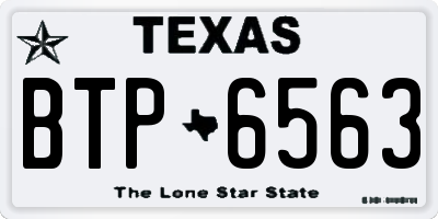 TX license plate BTP6563