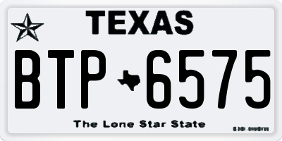 TX license plate BTP6575