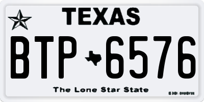 TX license plate BTP6576