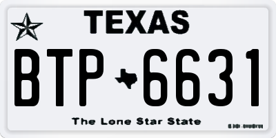 TX license plate BTP6631