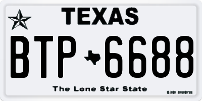 TX license plate BTP6688