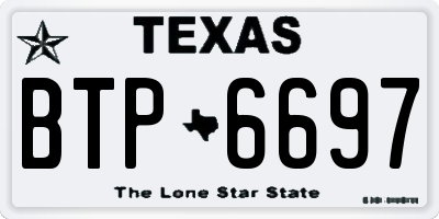 TX license plate BTP6697