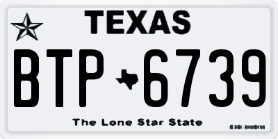TX license plate BTP6739
