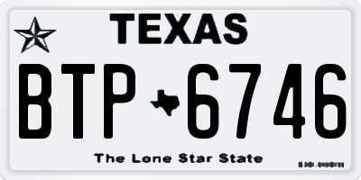 TX license plate BTP6746