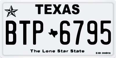 TX license plate BTP6795