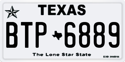 TX license plate BTP6889