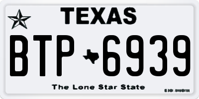 TX license plate BTP6939