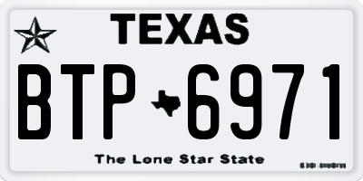 TX license plate BTP6971