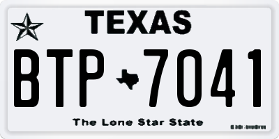 TX license plate BTP7041