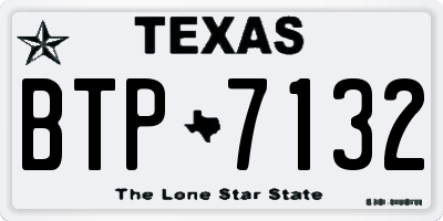 TX license plate BTP7132