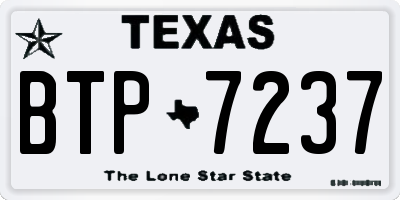 TX license plate BTP7237