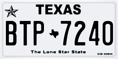 TX license plate BTP7240