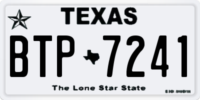 TX license plate BTP7241