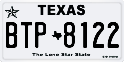 TX license plate BTP8122