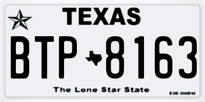TX license plate BTP8163