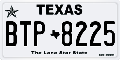 TX license plate BTP8225