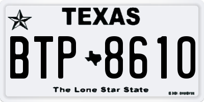 TX license plate BTP8610