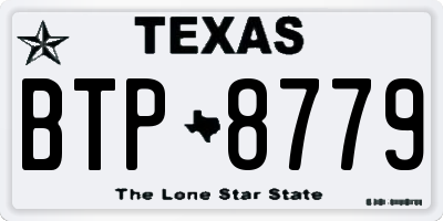 TX license plate BTP8779