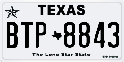 TX license plate BTP8843
