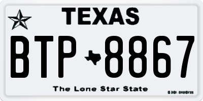 TX license plate BTP8867