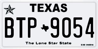 TX license plate BTP9054