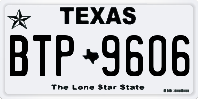 TX license plate BTP9606