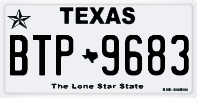 TX license plate BTP9683