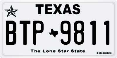 TX license plate BTP9811