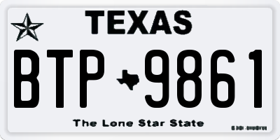 TX license plate BTP9861