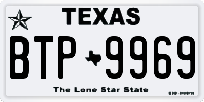 TX license plate BTP9969