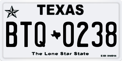 TX license plate BTQ0238