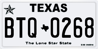 TX license plate BTQ0268