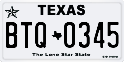 TX license plate BTQ0345