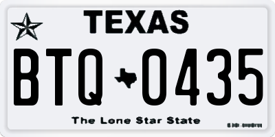 TX license plate BTQ0435